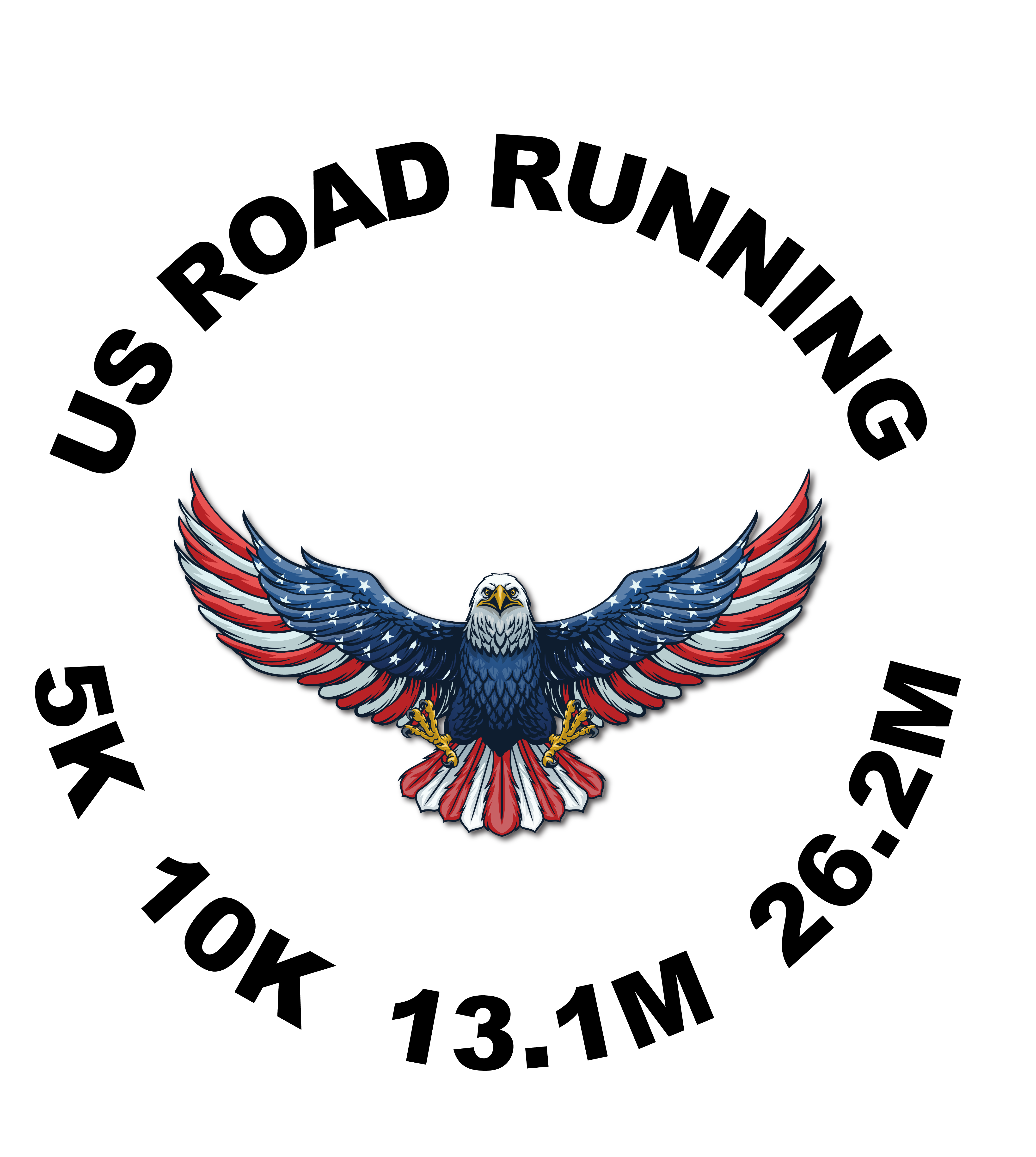 July Eagle US Road Running race theme logo for 5K, 10K, Half Marathon, and Marathon races